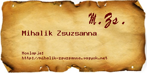 Mihalik Zsuzsanna névjegykártya